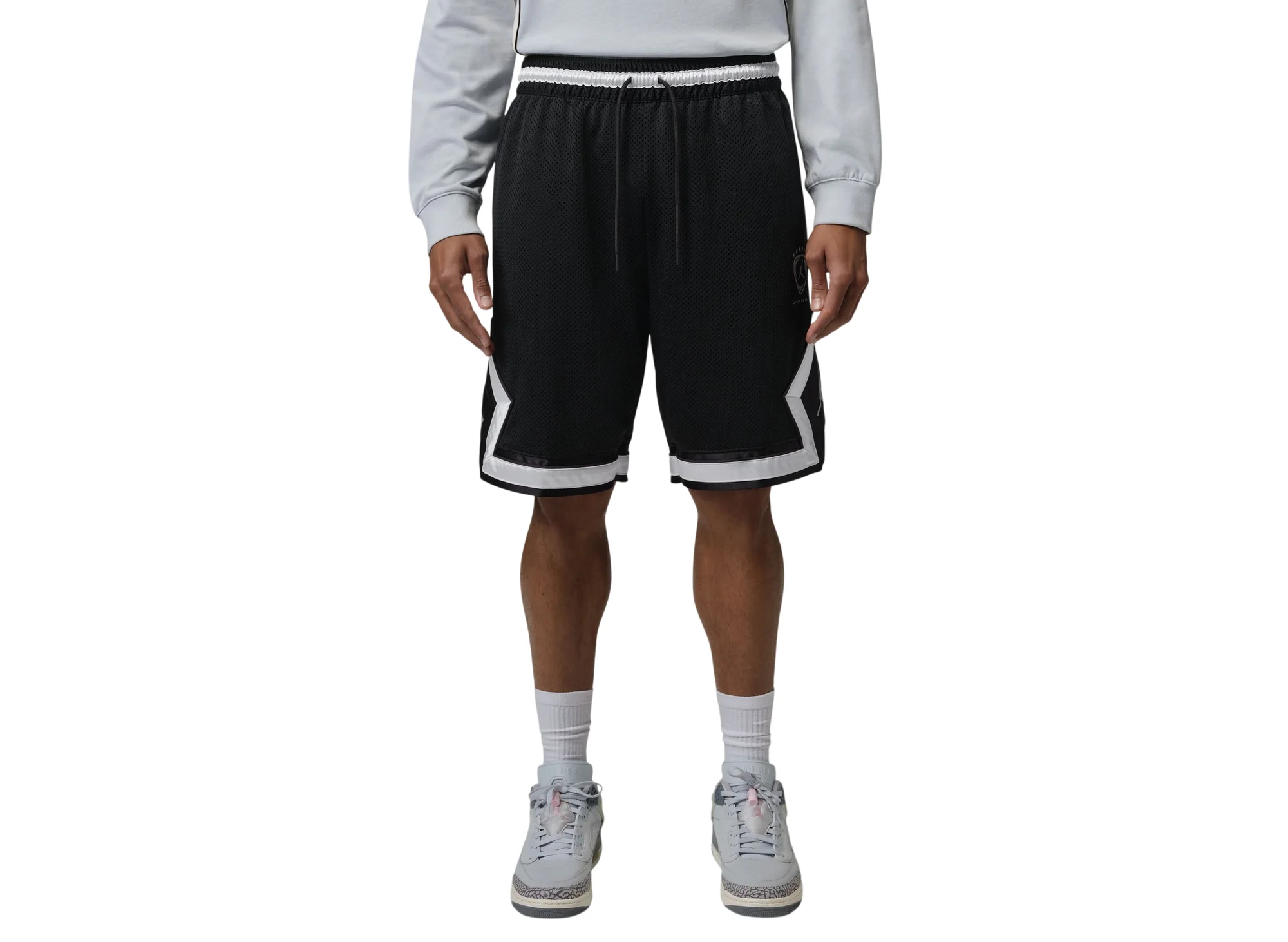 Jordan Brooklyn Diamond Mesh Shorts in Black - Image 2