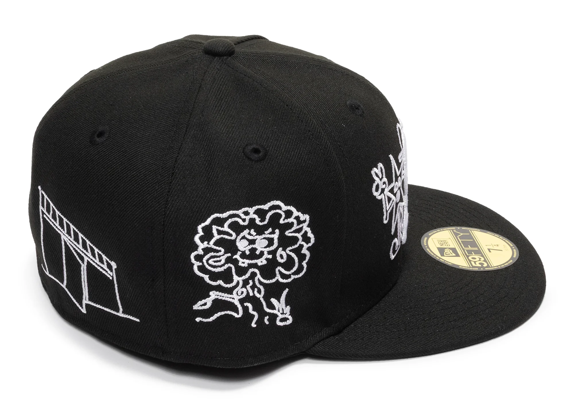 New Era Mora 59Fifty Fitted Hat in Black and Peach - Image 3